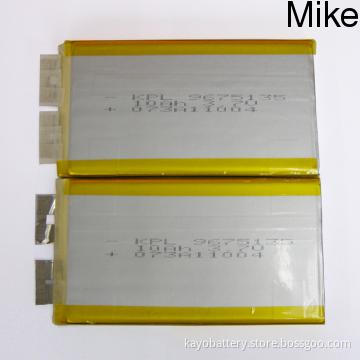5000mAh li polymer battery 3.7V, with 9.6 x 75 x 135mm, 120g